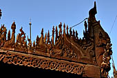 Myanmar - Mandalay, Shwe In Bin Kyaung a wonderful example of the Burmese unique teak architecture and wood-carving art. 